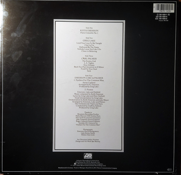 Emerson, Lake & Palmer - Works Volume 1 | Atlantic (781 409-1) - 3 Emerson, Lake & Palmer - Works Volume 1 | Atlantic (781 409-1) - 3