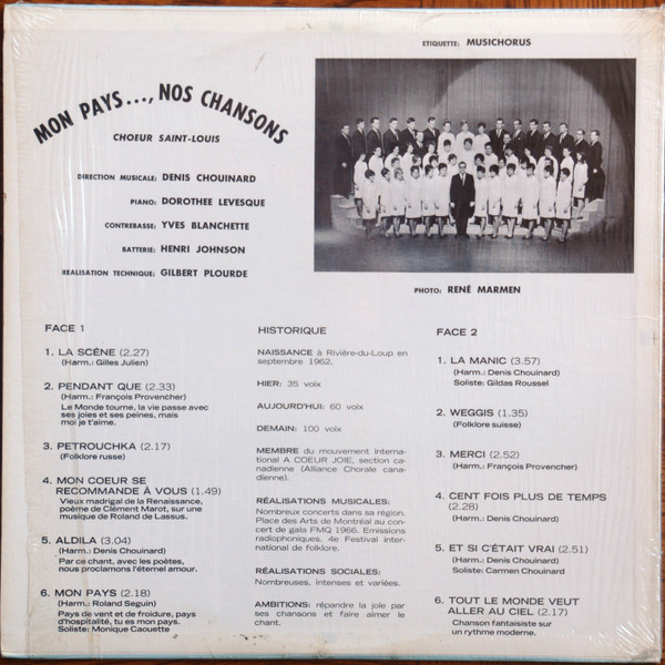 Le Choeur St-Louis - Mon Pays...Nos Chansons | Musi - Chorus (none) - 2 Le Choeur St-Louis - Mon Pays...Nos Chansons | Musi - Chorus (none) - 2