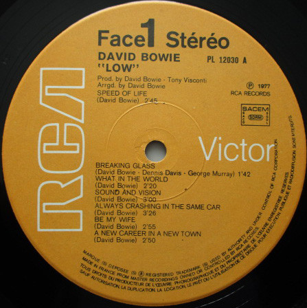 David Bowie - Low | RCA (CPL1-2030) - 2 David Bowie - Low | RCA (CPL1-2030) - 2