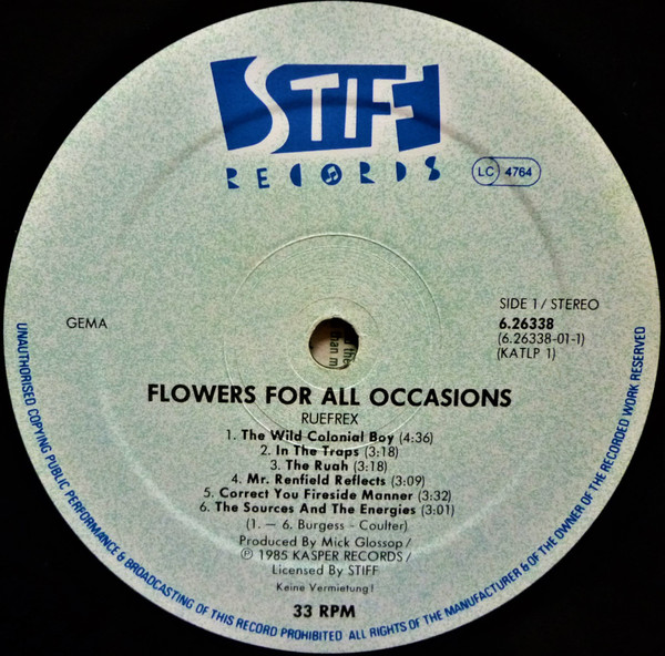 Ruefrex - Flowers For All Occasions | Kasper Records (KATLP 1) - 3 Ruefrex - Flowers For All Occasions | Kasper Records (KATLP 1) - 3