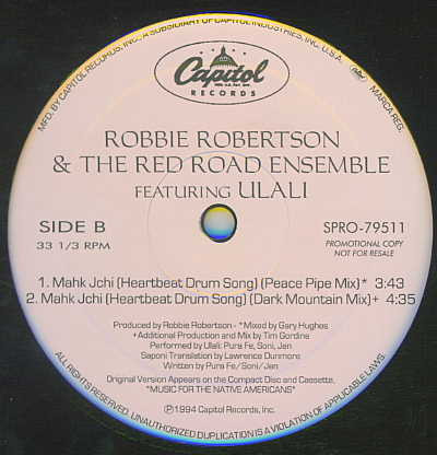 Robbie Robertson & The Red Road Ensemble - Mahk Jchi (Heartbeat Drum Song) | Capitol Records (SPRO-79510) - 2 Robbie Robertson & The Red Road Ensemble - Mahk Jchi (Heartbeat Drum Song) | Capitol Records (SPRO-79510) - 2