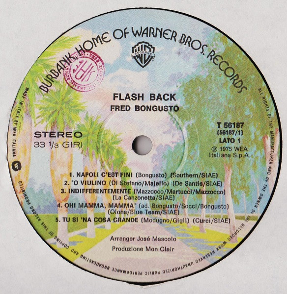 Fred Bongusto - Flash Back | Warner Bros. Records (T 56187) - 3 Fred Bongusto - Flash Back | Warner Bros. Records (T 56187) - 3