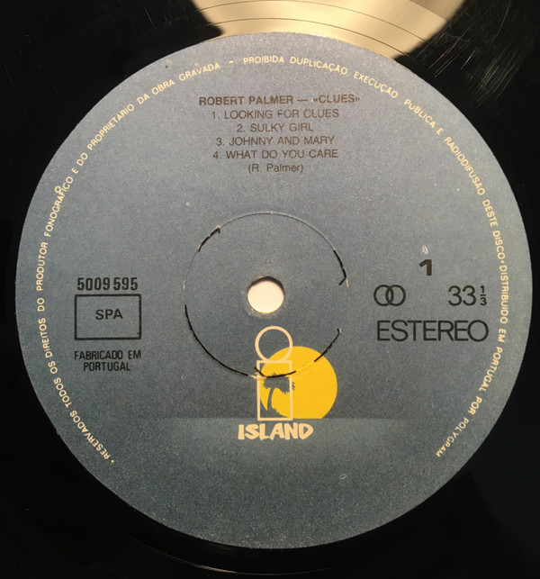 Robert Palmer - Clues | Island Records (5009 595) - 2