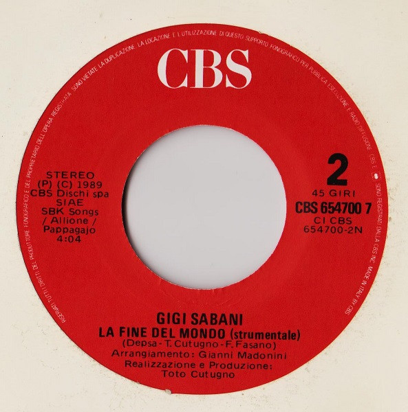 Gigi Sabani - La Fine Del Mondo | CBS (CBS 654700 7) - 2 Gigi Sabani - La Fine Del Mondo | CBS (CBS 654700 7) - 2