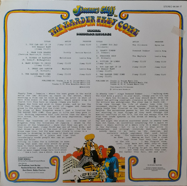 Various - The Harder They Come (Original Soundtrack Recording) | Island Records (86 381 IT) - 2 Various - The Harder They Come (Original Soundtrack Recording) | Island Records (86 381 IT) - 2