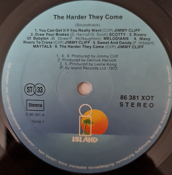Various - The Harder They Come (Original Soundtrack Recording) | Island Records (86 381 IT) - 4 Various - The Harder They Come (Original Soundtrack Recording) | Island Records (86 381 IT) - 4