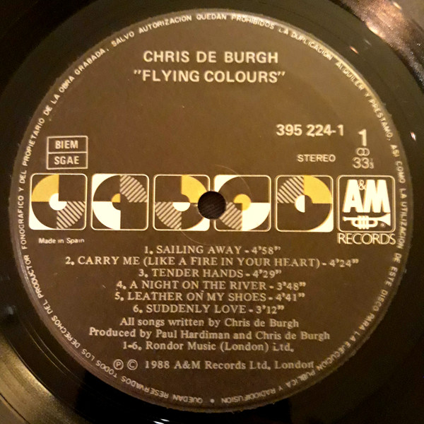 Chris de Burgh - Flying Colours | A&M Records (395224-1) - 3
