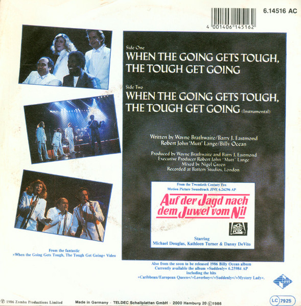 Billy Ocean - When The Going Gets Tough, The Tough Get Going | Jive (6.14516) - 2