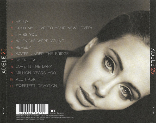 Adele - 25 | XL Recordings (XLCD740) - 2 Adele - 25 | XL Recordings (XLCD740) - 2