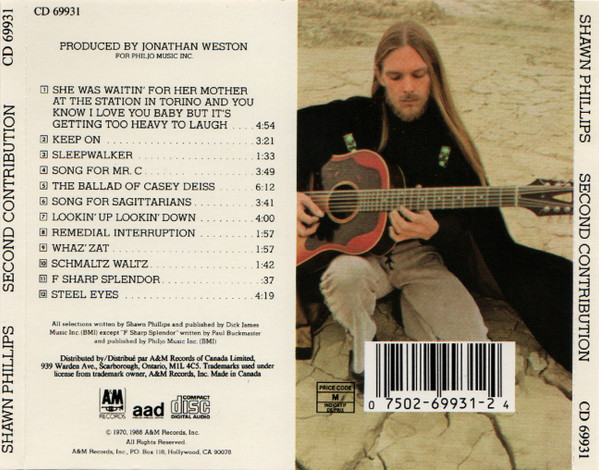 Shawn Phillips - Second Contribution [CD] | A&M Records (CD 69931) - 2