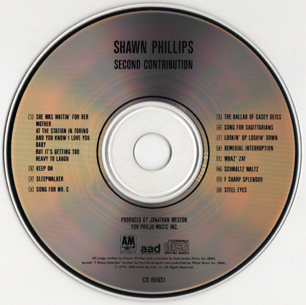 Shawn Phillips - Second Contribution [CD] | A&M Records (CD 69931) - 3