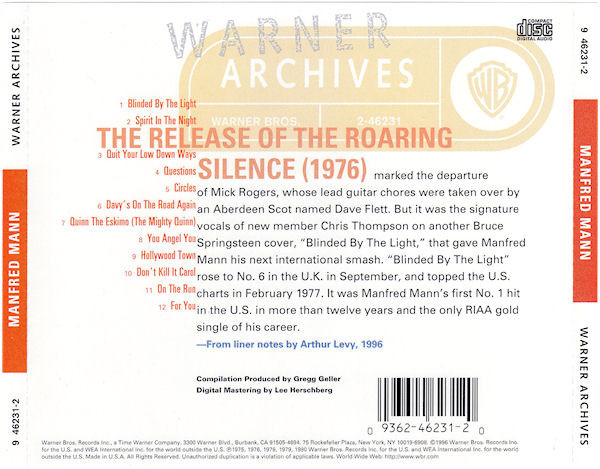 Manfred Mann's Earth Band - The Best Of Manfred Mann's Earth Band CD | Warner Archives (9 46231-2) - 4