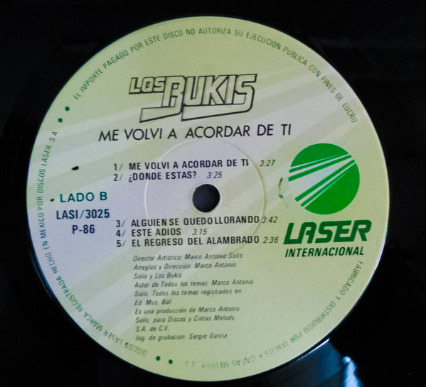Los Bukis - Me Volvi A Acordar De Ti | Laser Internacional (LASI/3025) - 4