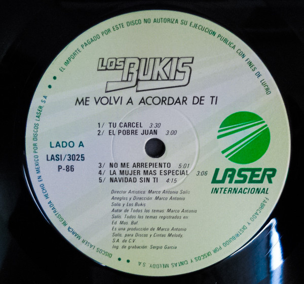Los Bukis - Me Volvi A Acordar De Ti | Laser Internacional (LASI/3025) - 3