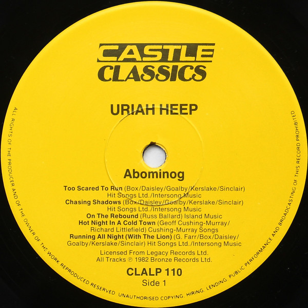 Uriah Heep - Abominog | Castle Classics (CLALP 110) - 3 Uriah Heep - Abominog | Castle Classics (CLALP 110) - 3