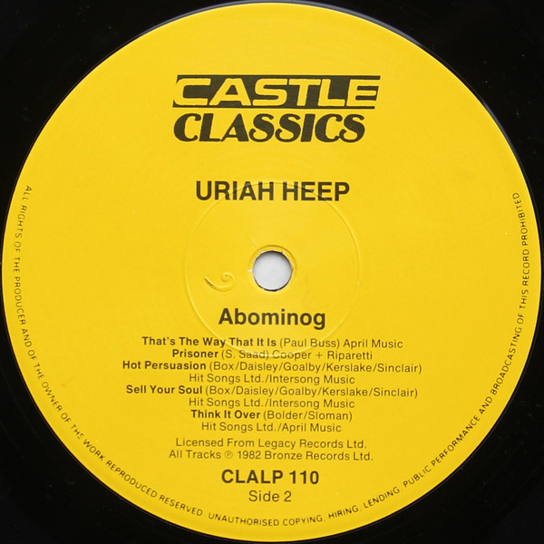 Uriah Heep - Abominog | Castle Classics (CLALP 110) - 4 Uriah Heep - Abominog | Castle Classics (CLALP 110) - 4
