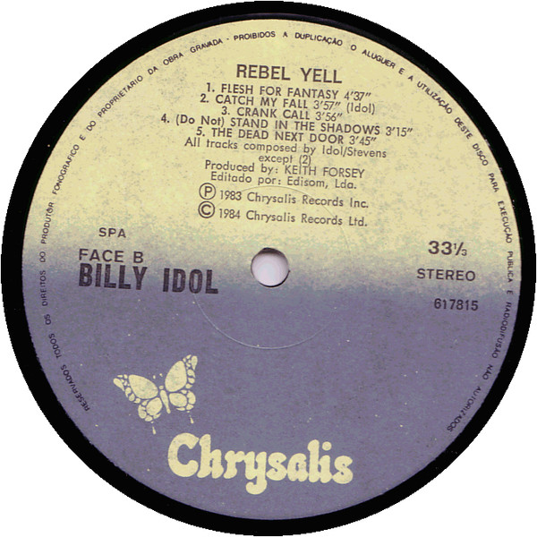 Billy Idol - Rebel Yell | Chrysalis (617815) - 4