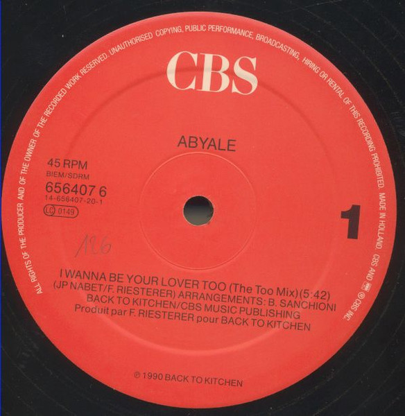 Abyale - I Wanna Be Your Lover Too | CBS Dance Pool (656407 6) - 3