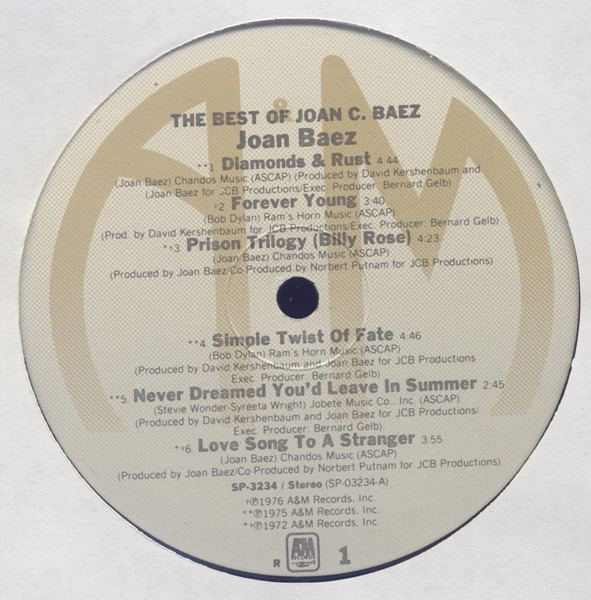 Joan Baez - The Best Of Joan C. Baez | A&M Records (SP-3234) - 2