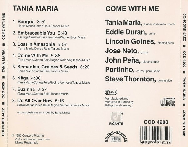 Tania Maria - Come With Me | Concord Jazz Picante (CCD 4200) - 2 Tania Maria - Come With Me | Concord Jazz Picante (CCD 4200) - 2
