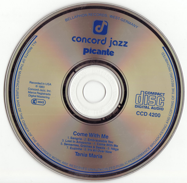 Tania Maria - Come With Me | Concord Jazz Picante (CCD 4200) - 3 Tania Maria - Come With Me | Concord Jazz Picante (CCD 4200) - 3