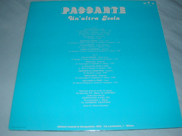 Salvatore Passante - Un'Altra Isola | DES (S.P./LP 24/86) - 2
