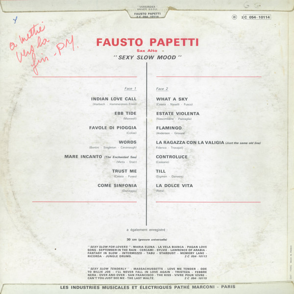 Fausto Papetti - Sexy Slow Mood | Durium (2C 054 10114) - 2 Fausto Papetti - Sexy Slow Mood | Durium (2C 054 10114) - 2