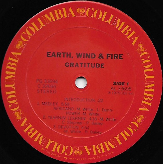 Earth, Wind & Fire - Gratitude | Columbia (CG 33694) - 3