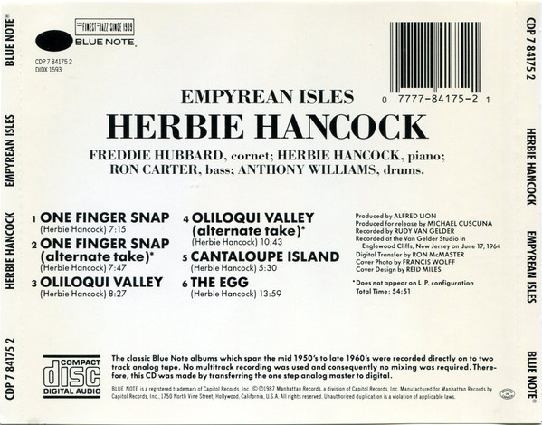 Herbie Hancock - Empyrean Isles | Blue Note (CDP 7 84175 2) - 2