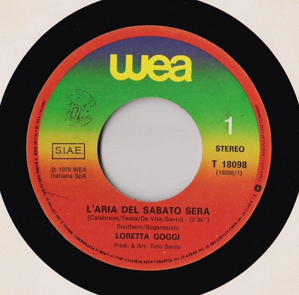 Loretta Goggi - L'Aria Del Sabato Sera | WEA (T 18098) - 3