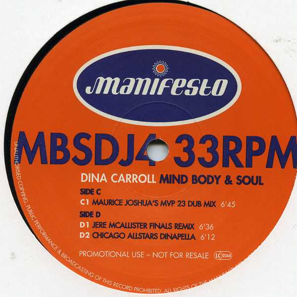 Dina Carroll - Mind, Body & Soul | Manifesto (MBSDJ 3/4) - 3 Dina Carroll - Mind, Body & Soul | Manifesto (MBSDJ 3/4) - 3