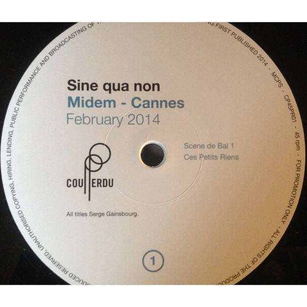 Sine Qua Non - Sine Qua Non (Midem Cannes February 2014) | Coup Perdu (CP45PRO1) - 2 Sine Qua Non - Sine Qua Non (Midem Cannes February 2014) | Coup Perdu (CP45PRO1) - 2