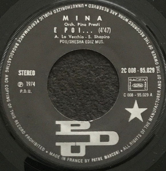 Mina - E Poi | PDU (2C 008 - 95.029) - 3