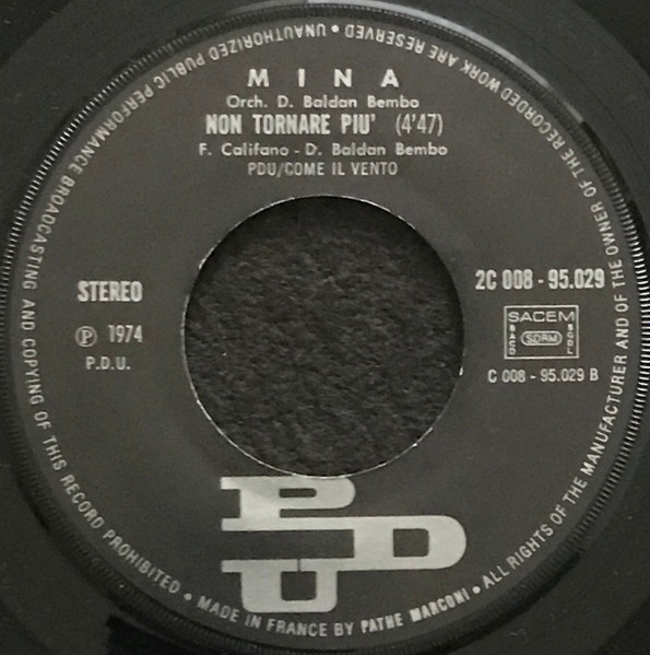 Mina - E Poi | PDU (2C 008 - 95.029) - 4