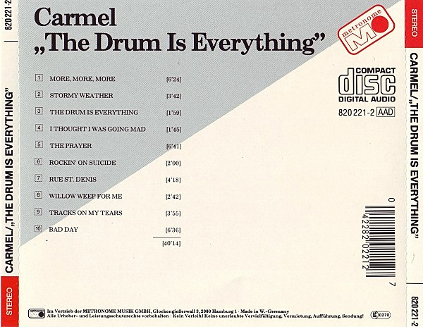 Carmel - The Drum Is Everything | Metronome (820 221-2) - 2 Carmel - The Drum Is Everything | Metronome (820 221-2) - 2