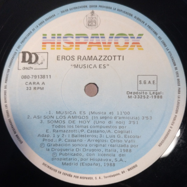 Eros Ramazzotti - Música Es | DDD (080 79 1381 1) - 3 Eros Ramazzotti - Música Es | DDD (080 79 1381 1) - 3