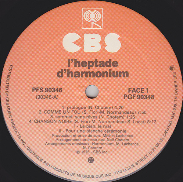 Harmonium - L'Heptade | CBS (PGF 90348) - 2