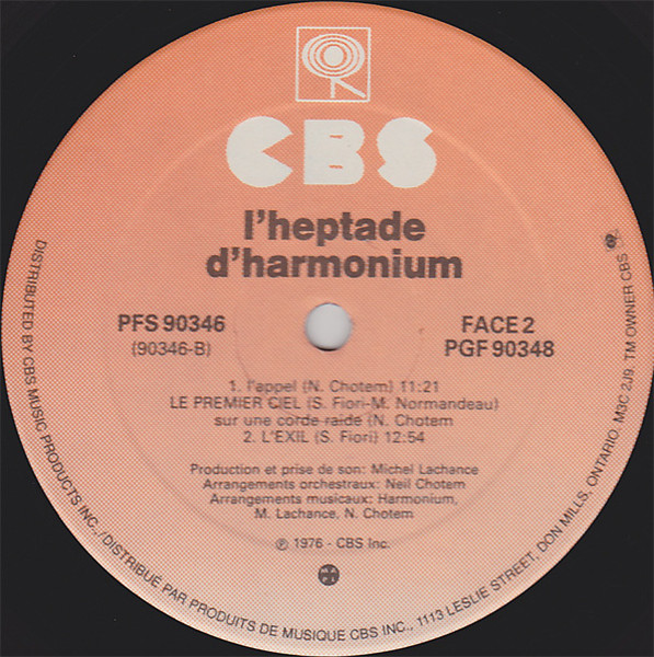 Harmonium - L'Heptade | CBS (PGF 90348) - 3