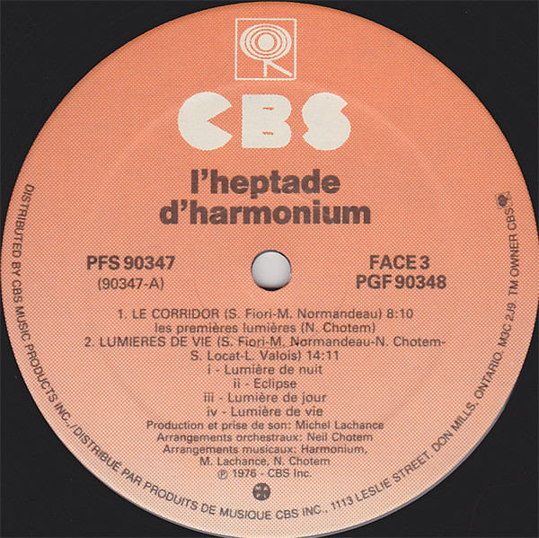 Harmonium - L'Heptade | CBS (PGF 90348) - 4