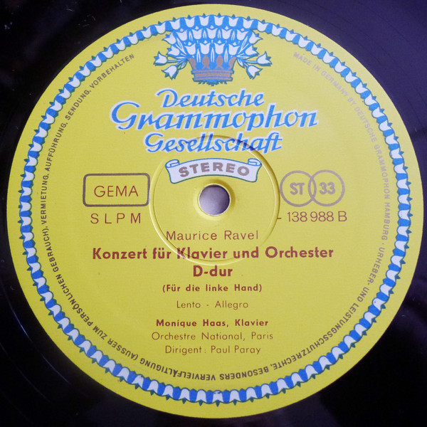 Maurice Ravel – Monique Haas · Orchestre National De France · Paul Paray - Klavierkonzerte G-dur · D-dur | Deutsche Grammophon (138 988 SLPM) - 4