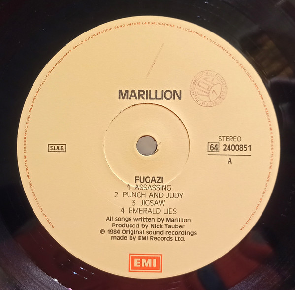 Marillion - Fugazi | EMI (64 2400851) - 2