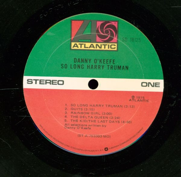 Danny O'Keefe - So Long Harry Truman | Atlantic (SD 18125) - 3