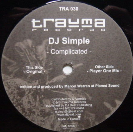 DJ Simple - Complicated | Trauma Records (TRA 030)