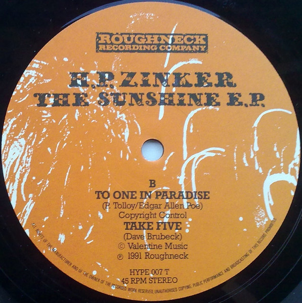 H.P. Zinker - The Sunshine E.P. | Roughneck Recording Company (HYPE 007 T) - 4