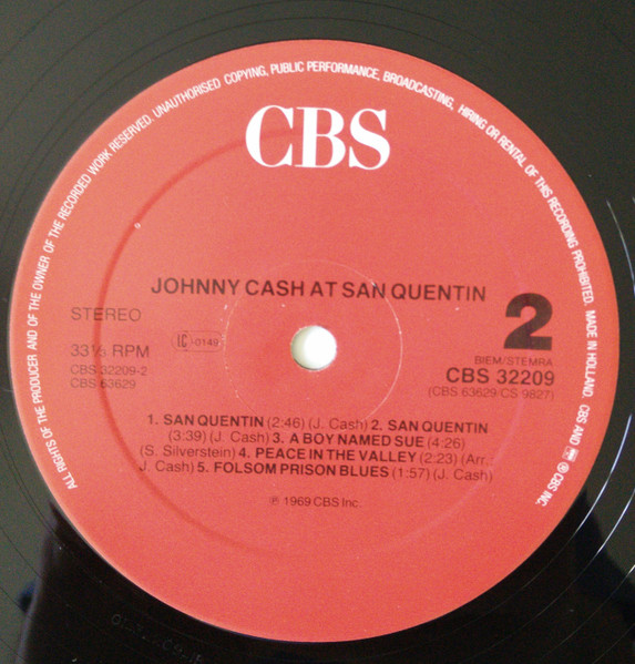 Johnny Cash - Johnny Cash At San Quentin | CBS (CBS 32209) - 4