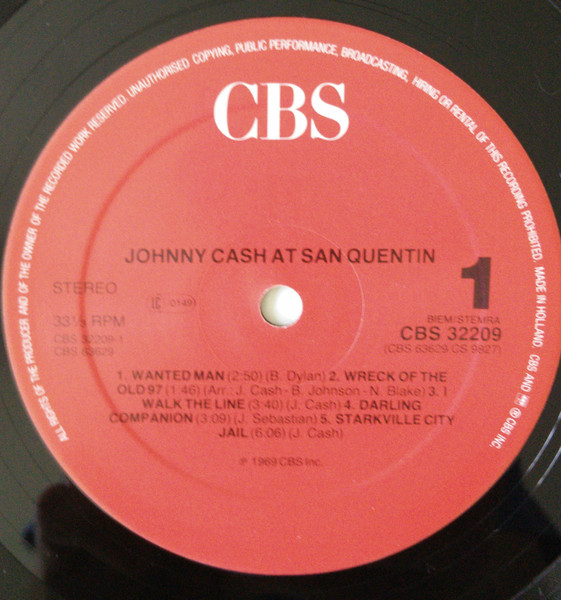 Johnny Cash - Johnny Cash At San Quentin | CBS (CBS 32209) - 3