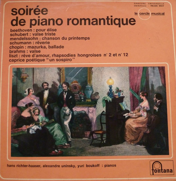 Various / Hans Richter-Haaser , Alexander Uninsky , Yuri Boukoff - Soirée De Piano Romantique | Fontana (700.025 WGY) - main