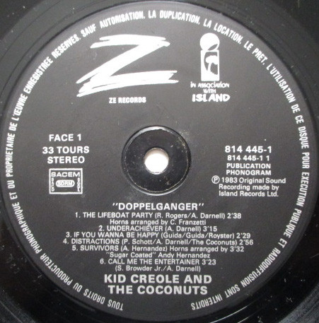 Kid Creole And The Coconuts - Doppelganger | ZE Records (814 445-1) - 2