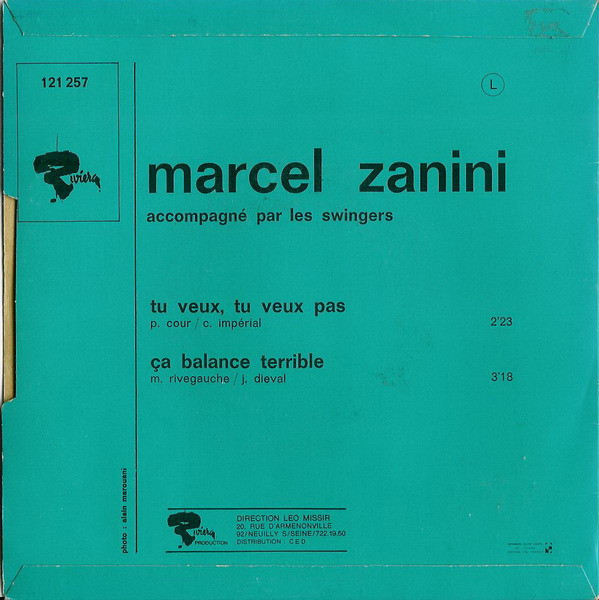 Marcel Zanini - Tu Veux, Tu Veux Pas | Riviera (121.257) - 2