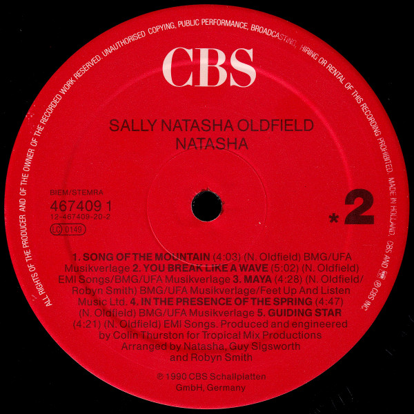Sally Oldfield - Natasha | CBS (467409 1) - 3